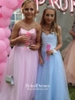 Classy Princess Sweetheart Tulle Sequined Beading Floor-length Prom Dresses