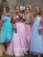 Classy Princess Sweetheart Tulle Sequined Beading Floor-length Prom Dresses