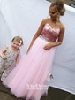 Classy Princess Sweetheart Tulle Sequined Beading Floor-length Prom Dresses