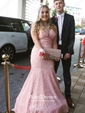 Gorgeous V-neck Lace Tulle with Beading Trumpet/Mermaid Prom Dress