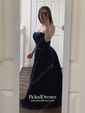 Princess Sweetheart Sweep Train Satin Ruffle Prom Dresses