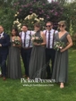 A-line Scoop Neck Floor-length Chiffon Sashes / Ribbons Bridesmaid Dresses