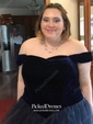 Ball Gown Off-the-shoulder Floor-length Tulle Velvet Prom Dresses