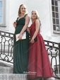 A-line Scoop Neck Tulle Floor-length Appliques Lace Graceful Bridesmaid Dresses