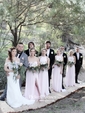 Summer A-line Halter Chiffon Floor-length Split Front Backless Bridesmaid Dresses