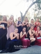 A-line Scoop Neck Sweep Train Chiffon Appliques Lace Prom Dresses