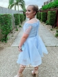 A-line Off-the-shoulder Satin Organza Short/Mini Sashes / Ribbons Short Prom Dresses