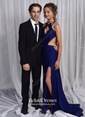 Scoop Neck Sheath/Column Jersey Split Front Sweep Train Backless Newest Prom Dresses