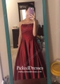 Princess Strapless Floor-length Satin Beading Prom Dresses