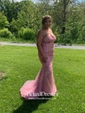 Sparkly Trumpet/Mermaid Sweetheart Tulle with Beading Sweep Train Prom Dresses