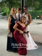 Trumpet/Mermaid Scoop Neck Sweep Train Prom Dresses