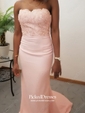 Sheath/Column Jersey Appliques Lace Sweep Train Designer Prom Dress