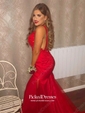 Trumpet/Mermaid V-neck Sweep Train Jersey Beading Prom Dresses