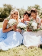 New A-line Royal Blue Chiffon Ruffles Halter Bridesmaid Dresses