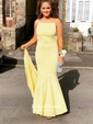 Trumpet/Mermaid Scoop Neck Sweep Train Jersey Prom Dresses