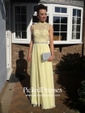 High Neck Open Back Tulle Chiffon Floor-length Beading Popular Prom Dress